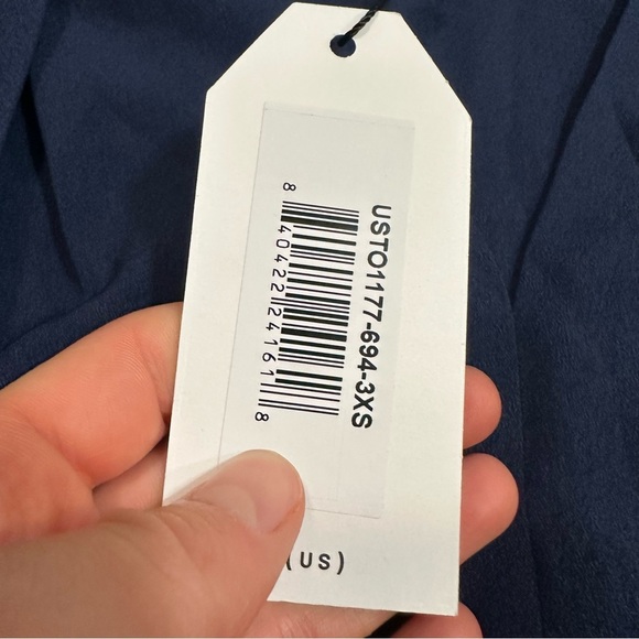 Universal standard navy blue vneck blouse - Picture 2 of 2